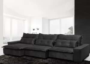 Sofá 3 Lugares Retrátil e Reclinável 3,50m 