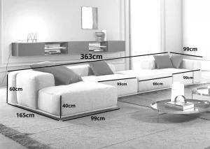 Sofá 6 lugares,  3,63m x 1,65m - LUD001