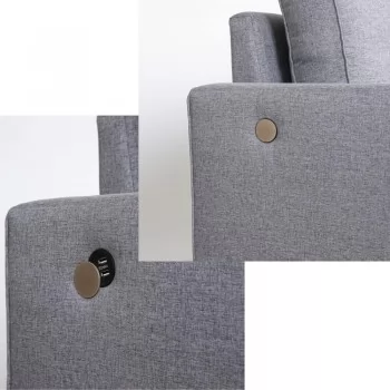 Sofá 2 Lugares, Base em MDF, Carregador USB - FLA004