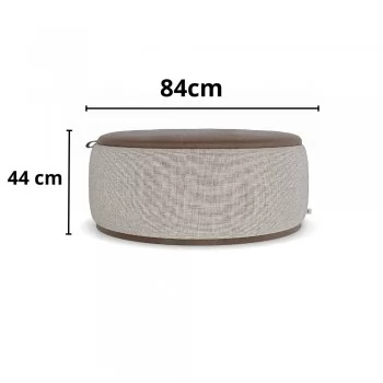 Puff Redondo 85 cm, Tampo Removível - PUF002